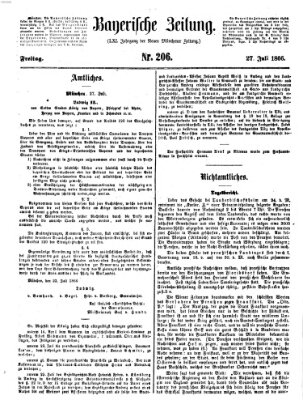 Bayerische Zeitung (Süddeutsche Presse) Freitag 27. Juli 1866