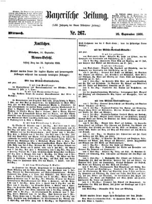 Bayerische Zeitung (Süddeutsche Presse) Mittwoch 26. September 1866
