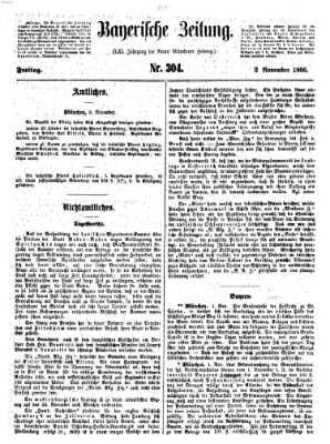 Bayerische Zeitung (Süddeutsche Presse) Freitag 2. November 1866