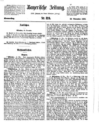 Bayerische Zeitung (Süddeutsche Presse) Donnerstag 22. November 1866