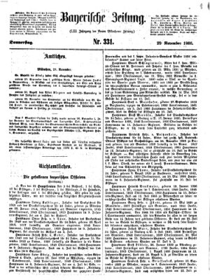 Bayerische Zeitung (Süddeutsche Presse) Donnerstag 29. November 1866