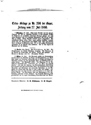 Bayerische Zeitung (Süddeutsche Presse) Freitag 27. Juli 1866