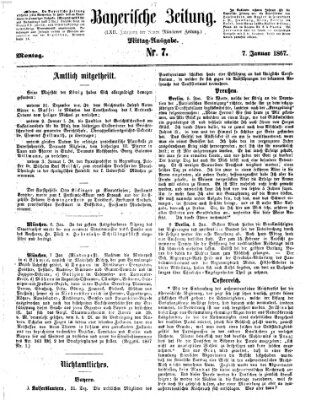 Bayerische Zeitung (Süddeutsche Presse) Montag 7. Januar 1867