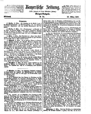 Bayerische Zeitung (Süddeutsche Presse) Mittwoch 20. März 1867