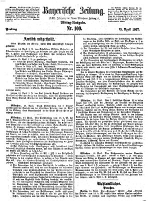 Bayerische Zeitung (Süddeutsche Presse) Freitag 19. April 1867