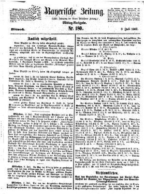 Bayerische Zeitung (Süddeutsche Presse) Mittwoch 3. Juli 1867