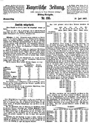 Bayerische Zeitung (Süddeutsche Presse) Donnerstag 18. Juli 1867