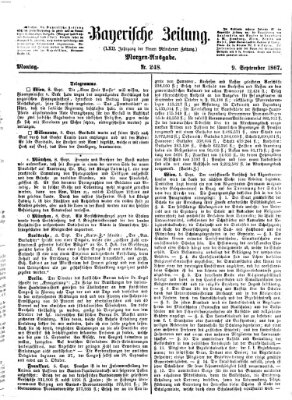 Bayerische Zeitung (Süddeutsche Presse) Montag 9. September 1867