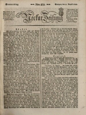 Neckar-Zeitung Donnerstag 22. August 1822