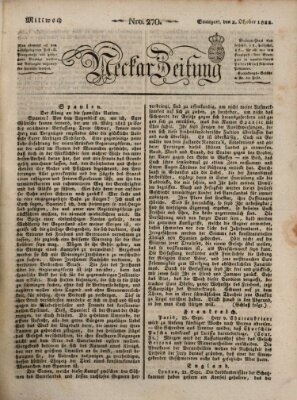 Neckar-Zeitung Mittwoch 2. Oktober 1822
