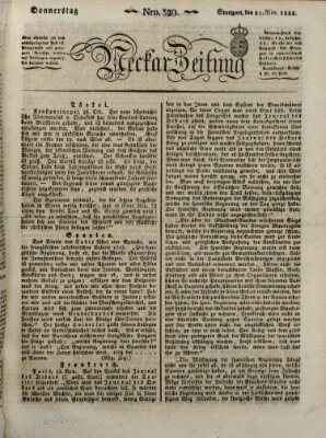 Neckar-Zeitung Donnerstag 21. November 1822