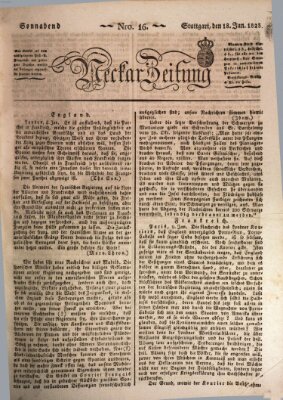 Neckar-Zeitung Samstag 18. Januar 1823