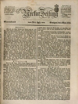 Neckar-Zeitung Samstag 2. September 1826