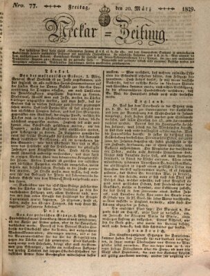 Neckar-Zeitung Freitag 20. März 1829