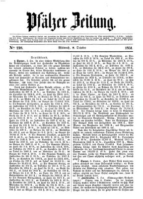 Pfälzer Zeitung Mittwoch 8. Oktober 1851