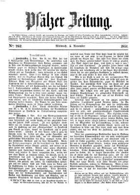 Pfälzer Zeitung Mittwoch 5. November 1851