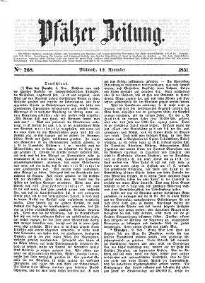 Pfälzer Zeitung Mittwoch 12. November 1851
