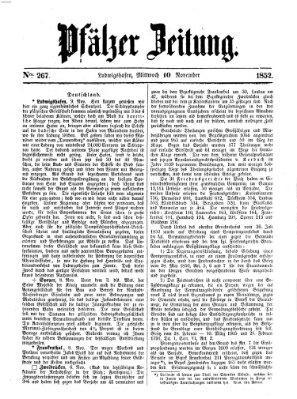 Pfälzer Zeitung Mittwoch 10. November 1852