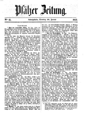 Pfälzer Zeitung Dienstag 18. Januar 1853