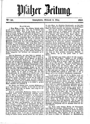 Pfälzer Zeitung Mittwoch 9. März 1853