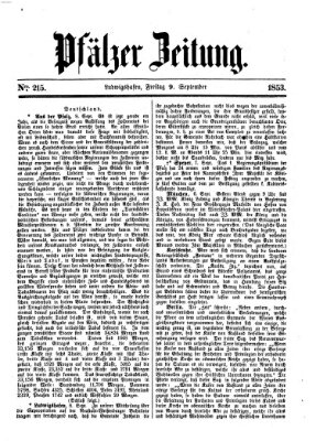 Pfälzer Zeitung Freitag 9. September 1853