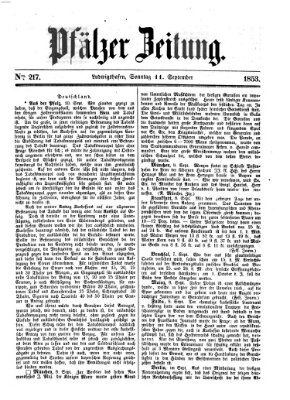 Pfälzer Zeitung Sonntag 11. September 1853