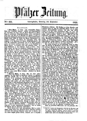 Pfälzer Zeitung Sonntag 18. September 1853