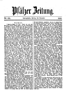 Pfälzer Zeitung Freitag 18. November 1853