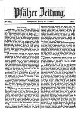 Pfälzer Zeitung Freitag 25. November 1853
