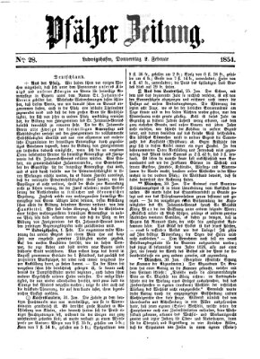 Pfälzer Zeitung Donnerstag 2. Februar 1854