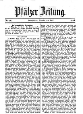 Pfälzer Zeitung Sonntag 23. April 1854