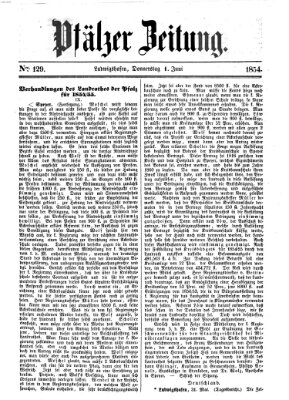Pfälzer Zeitung Donnerstag 1. Juni 1854