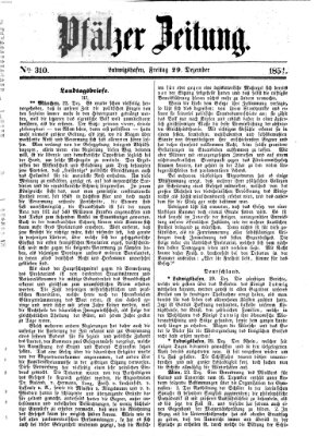 Pfälzer Zeitung Freitag 29. Dezember 1854