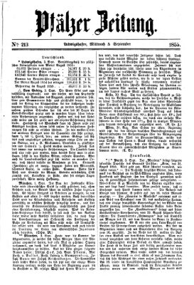 Pfälzer Zeitung Mittwoch 5. September 1855