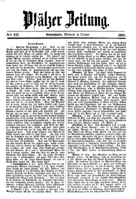 Pfälzer Zeitung Mittwoch 3. Oktober 1855