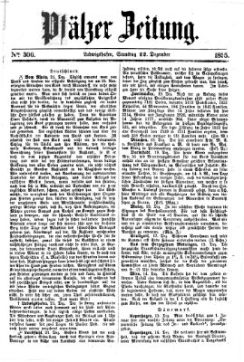 Pfälzer Zeitung Samstag 22. Dezember 1855