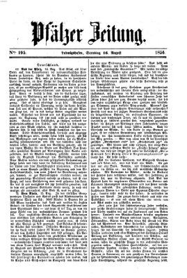 Pfälzer Zeitung Samstag 16. August 1856