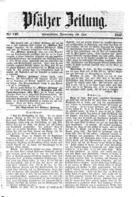 Pfälzer Zeitung Donnerstag 18. Juni 1857