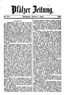 Pfälzer Zeitung Samstag 1. August 1857