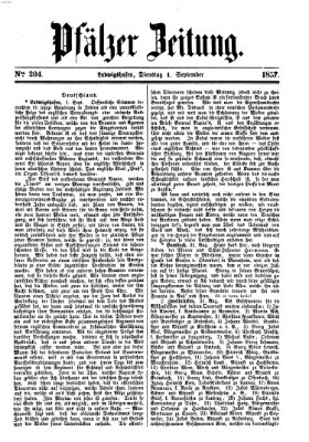 Pfälzer Zeitung Dienstag 1. September 1857