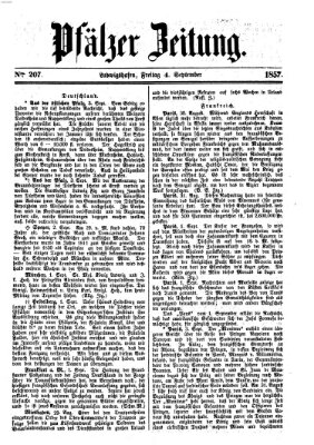 Pfälzer Zeitung Freitag 4. September 1857