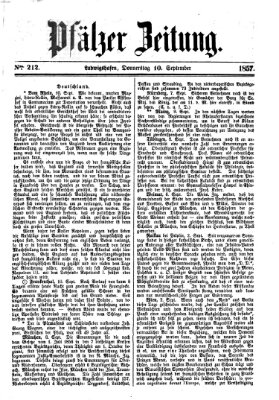 Pfälzer Zeitung Donnerstag 10. September 1857