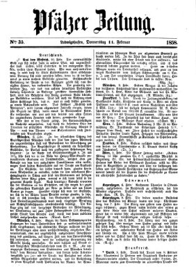 Pfälzer Zeitung Donnerstag 11. Februar 1858