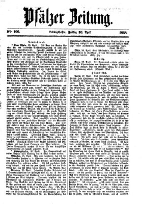 Pfälzer Zeitung Freitag 30. April 1858
