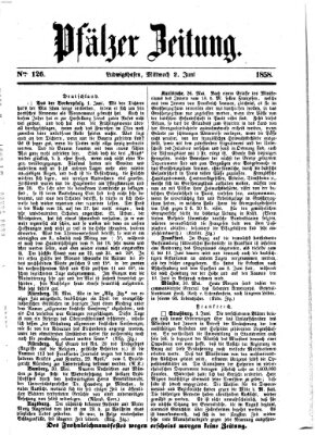 Pfälzer Zeitung Mittwoch 2. Juni 1858