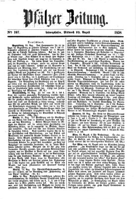 Pfälzer Zeitung Mittwoch 25. August 1858