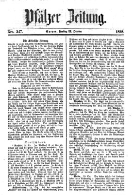 Pfälzer Zeitung Freitag 22. Oktober 1858