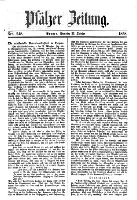 Pfälzer Zeitung Samstag 23. Oktober 1858