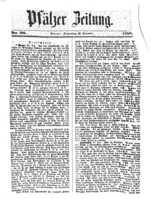Pfälzer Zeitung Donnerstag 30. Dezember 1858