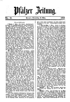 Pfälzer Zeitung Donnerstag 10. März 1859